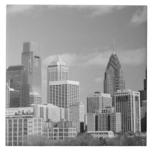 Philly skyscrapers black and white ceramic tile