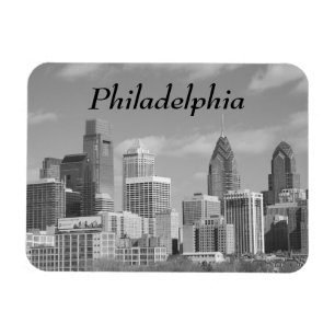 Philly skyscrapers black and white magnet