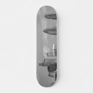 Philly skyscrapers black and white skateboard