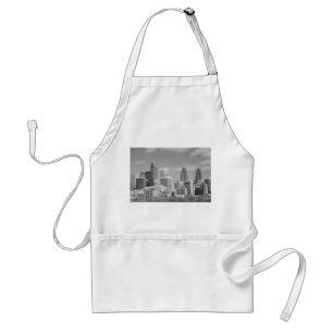 Philly skyscrapers black and white standard apron