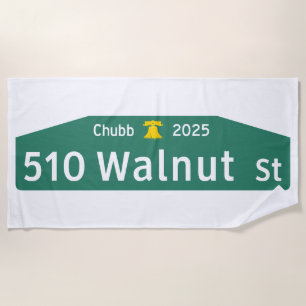 Philly Street Sign Beach Towel: For YOUR Address! Towel