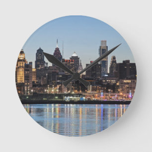 Philly sunset round clock