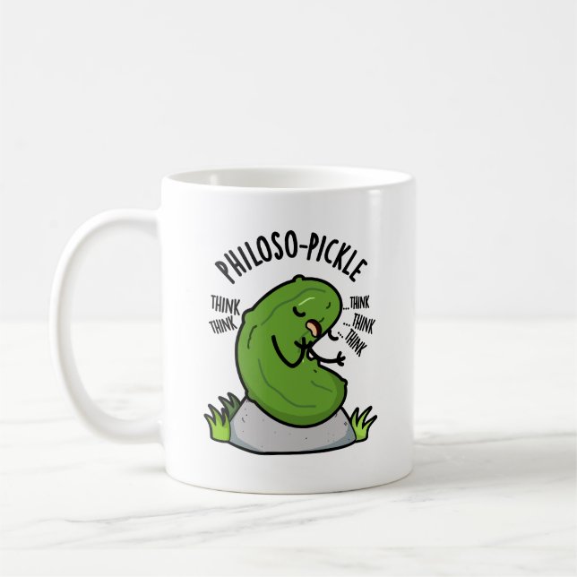 Philoso-pickle Funny Pickle Pun  Coffee Mug (Left)