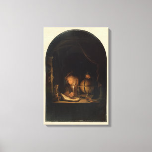 Philosopher Alchemist in the Laboratory Canvas Print