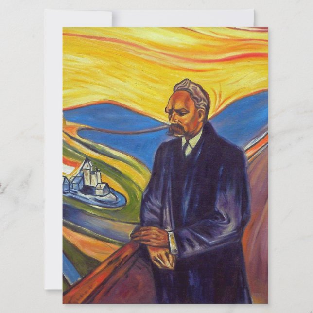 Philosopher Friedrich Nietzsche (by Edvard Munch) Card (Front)
