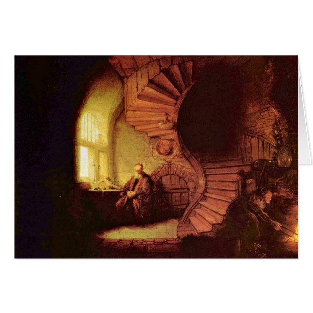 Philosopher In Meditation. By Rembrandt Van Rijn (Front Horizontal)