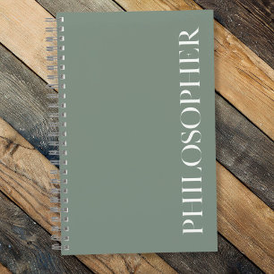"Philosopher" Journal In Sage Green