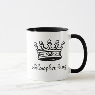 Philosopher King large blk ringer mug (left-hand)