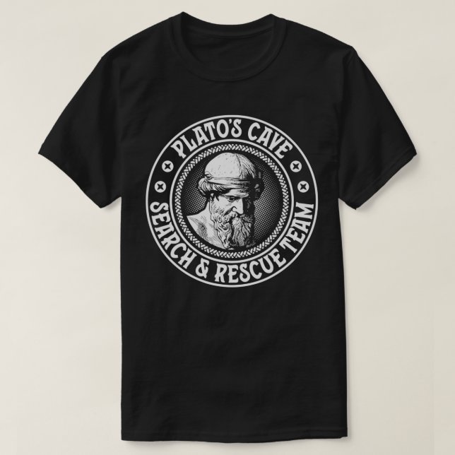 Philosopher Search Rescue Team Plato's Cave Philos T-Shirt (Design Front)