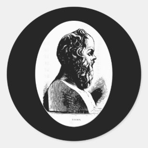 Philosopher Socrates Philosophy Teacher Gift Greek Classic Round Sticker