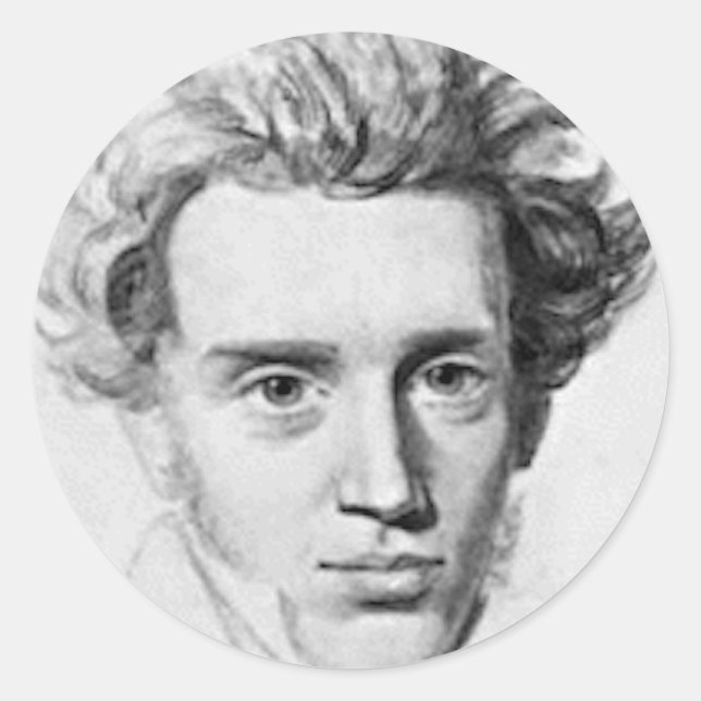 Philosopher Soren Kierkegaard Classic Round Sticker (Front)