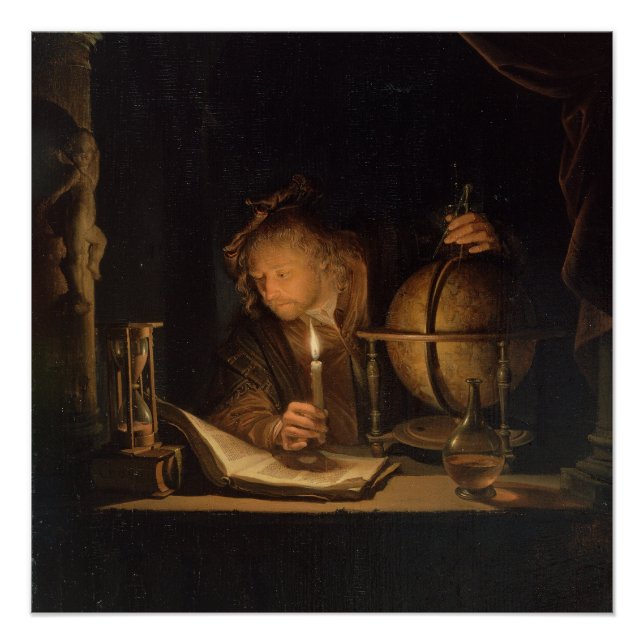 Philosopher Studying by Candlelight Poster (Front)