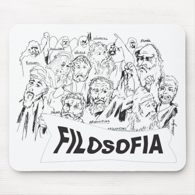 PHILOSOPHERS Plato Aristotle euclides Socrates Mouse Pad (Front)