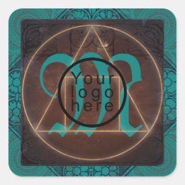 Philosopher's stone esoteric mystical monogram square sticker