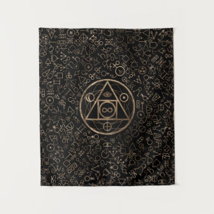 Philosopher's stone symbol Alchemical  pattern 2 Tapestry