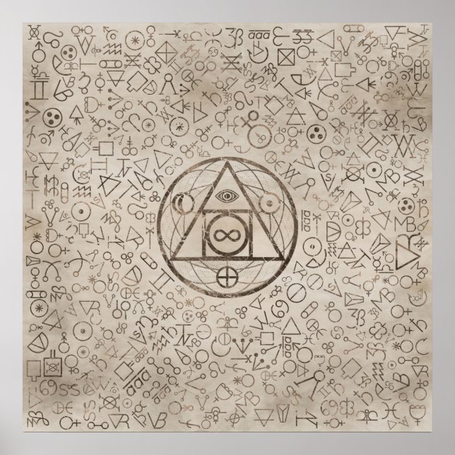 Philosopher's stone symbol Alchemical pattern 3 Poster (Front)