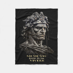 Philosophical Stoic Memento Remember To Live Viver Fleece Blanket