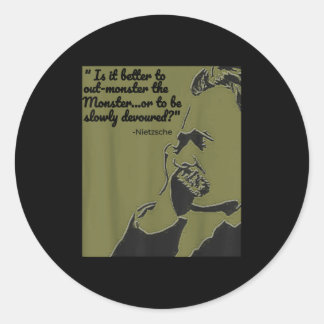 Philosophy Quote Shirt, Nietzsche Quote Shirt  Classic Round Sticker