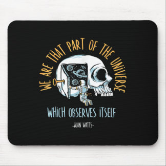 Philosophy Space Skull Alan Watts Astronaut Quote  Mouse Pad