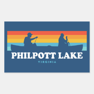 Philpott Lake Virginia Canoe Rectangular Sticker