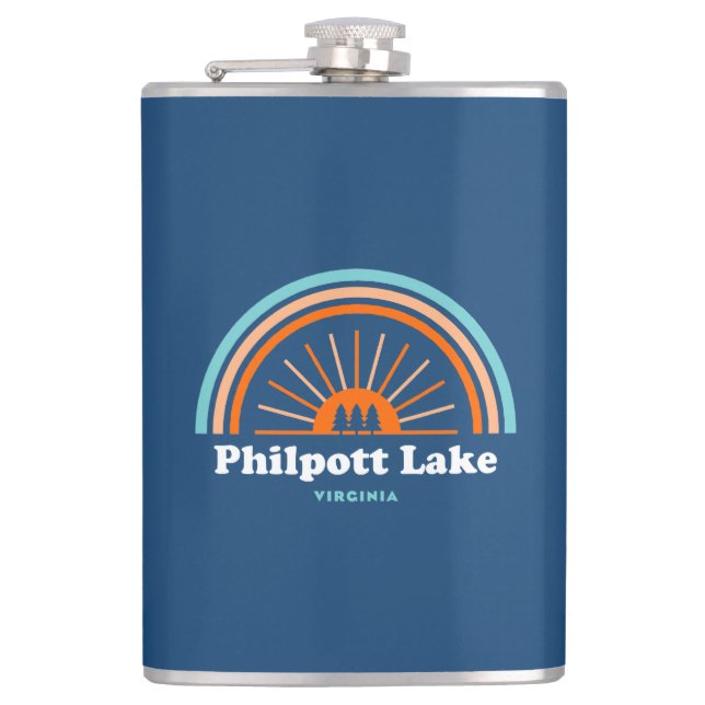Philpott Lake Virginia Rainbow Hip Flask (Front)