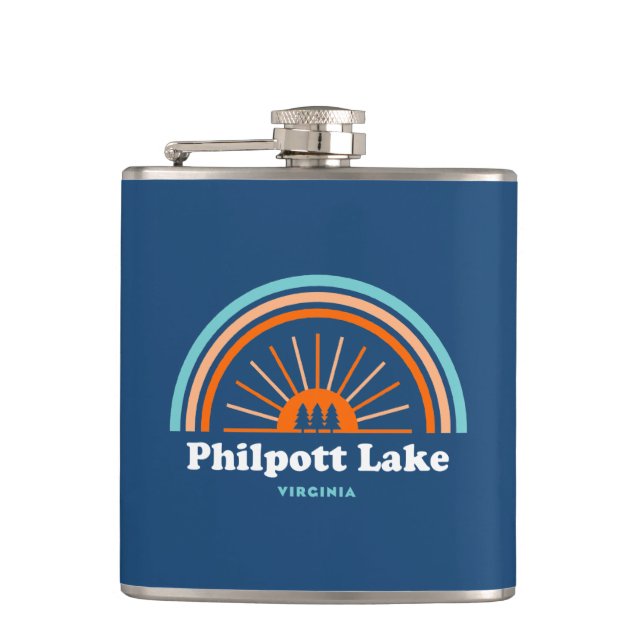 Philpott Lake Virginia Rainbow Hip Flask (Front)