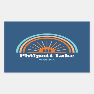 Philpott Lake Virginia Rainbow Rectangular Sticker