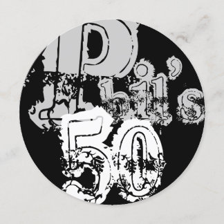 Phil's 50th (round) invitation