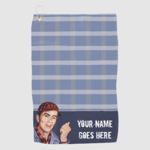 Phil's Golf Towel - blue plaid