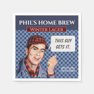 Phil's Home Brew- blue plaid Napkin