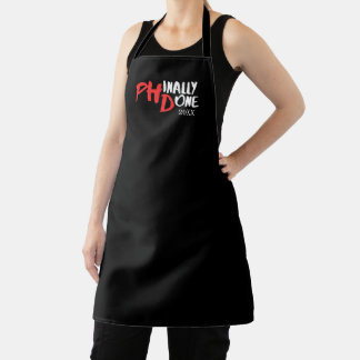 Phinally done - Black PHD Graduation Quote Design Apron