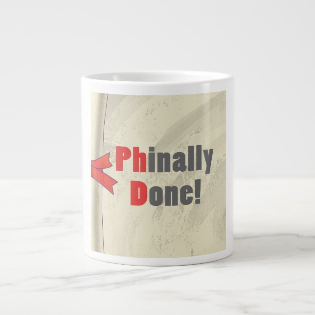 Phinally Done Large Coffee Mug (Front)