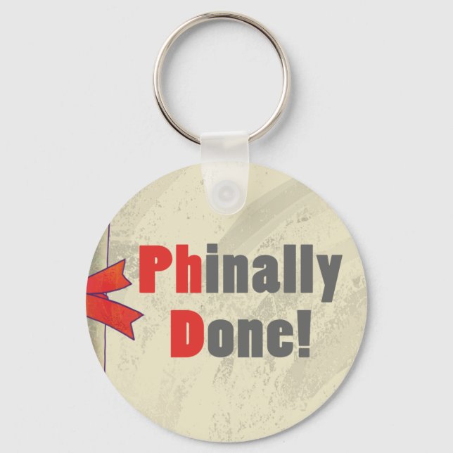 Phinally Done Scroll Key Ring (Front)