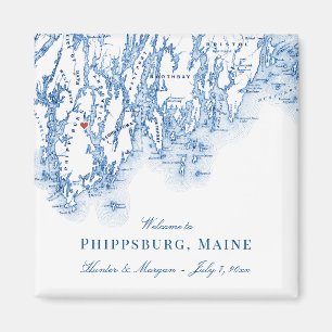 Phippsburg Maine Map Elegant Wedding Favour Magnet