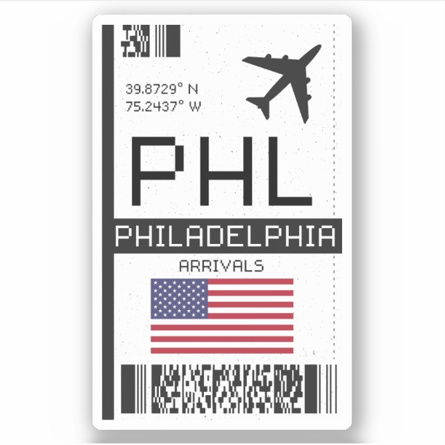 PHL Philadelphia, American Airport Boarding Pass (Front)