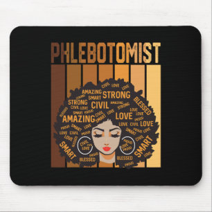 Phlebotomist Afro African American Women Black His Mouse Pad