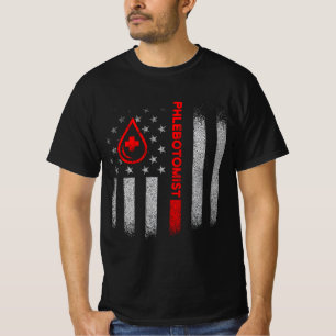 Phlebotomist American Flag Phlebotomy Technician B T-Shirt