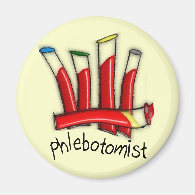 Phlebotomist Artsy Blood Tubes Design Gifts Magnet (Front)