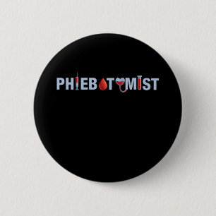 Phlebotomist Blood Phlebotomy Syringe Medicine Gif 6 Cm Round Badge