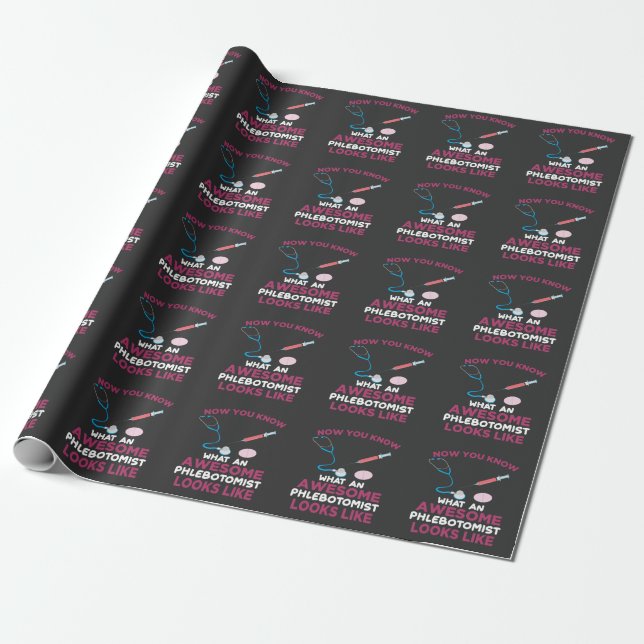 Phlebotomist Blood Venipuncture Vein Phlebotomy Wrapping Paper (Unrolled)