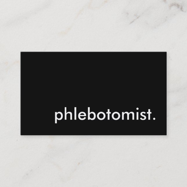 phlebotomist. business card (Front)