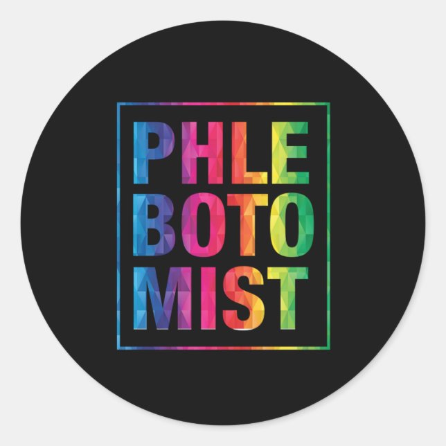 Phlebotomist Colourful Phlebotomy Blood Syringe Gi Classic Round Sticker (Front)