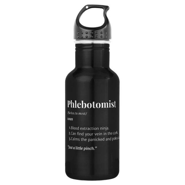 Phlebotomist Definition – Funny Blood Draw Tech 532 Ml Water Bottle (Front)