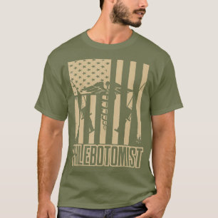 Phlebotomist Flag America USA For Phlebotomy T-Shirt