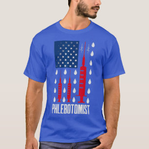 Phlebotomist Flag USA Phlebotomy Technician T-Shirt
