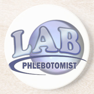 PHLEBOTOMIST Fun Blue LOGO Coaster