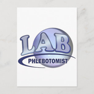 PHLEBOTOMIST Fun Blue LOGO Postcard