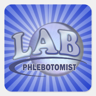 PHLEBOTOMIST Fun Blue LOGO Square Sticker