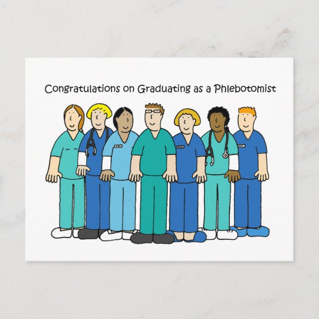 Phlebotomist Graduate Congratulations Postcard (Front)