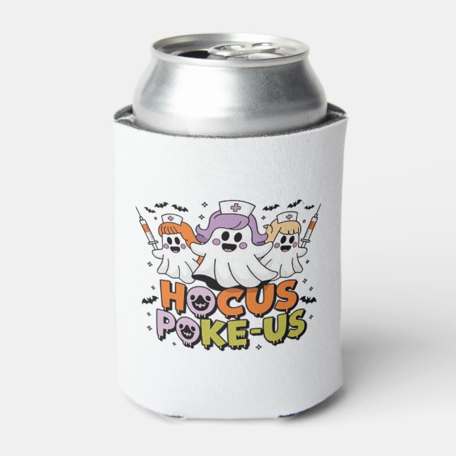 Phlebotomist Halloween Medical Lab Tech Spooky ER  Can Cooler (Can Front)